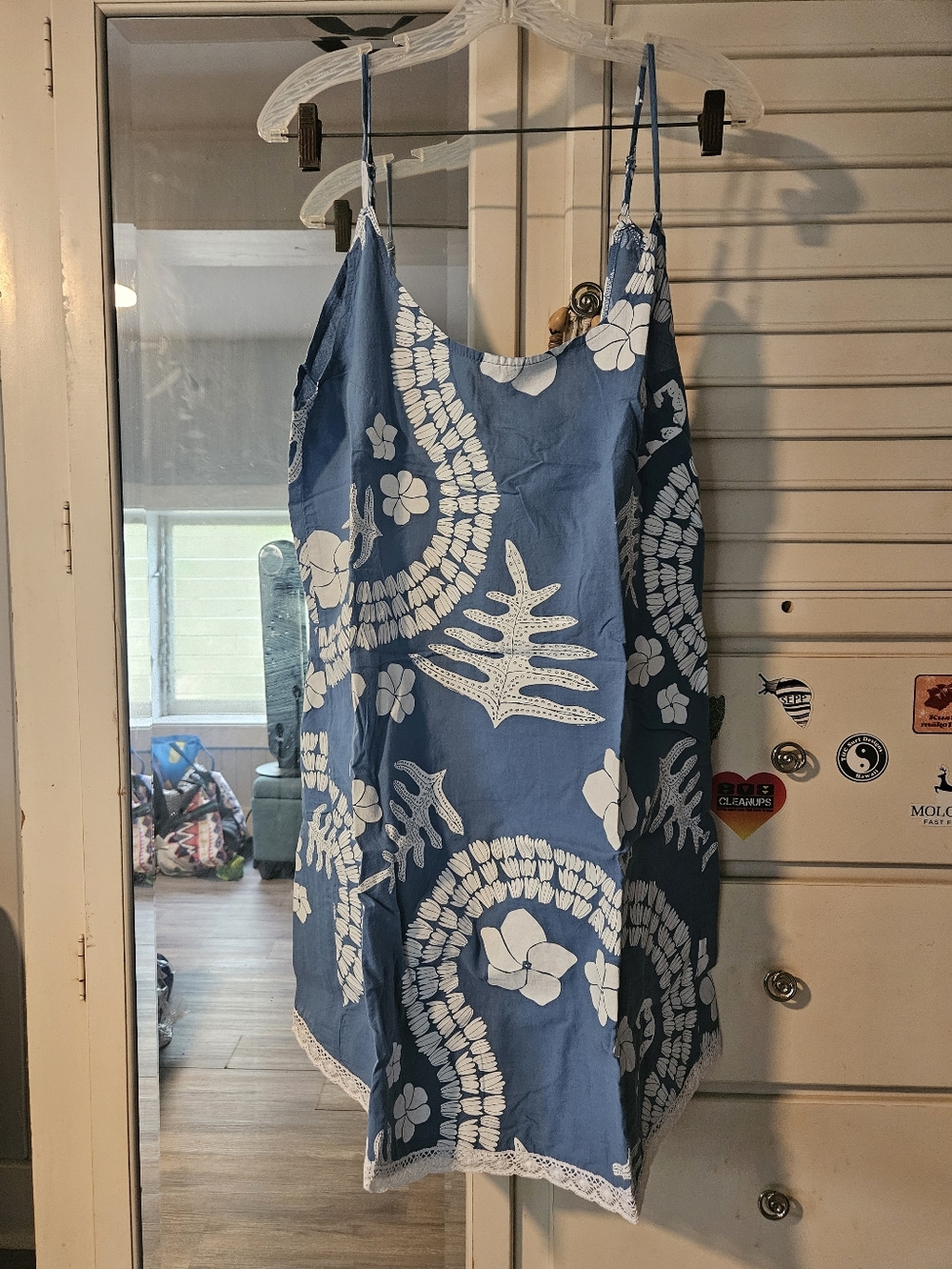 KEALOPIKO TANK DRESS - SIZE 2X - TAHITI PRINT - BLUE COLOR